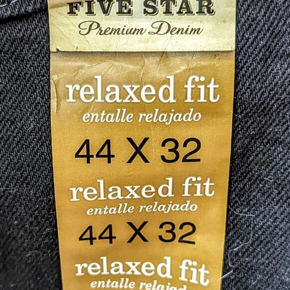 Wrangler Five Star Premium black denim relaxed fit jeans  Sz 44x32 - Picture 11 of 16